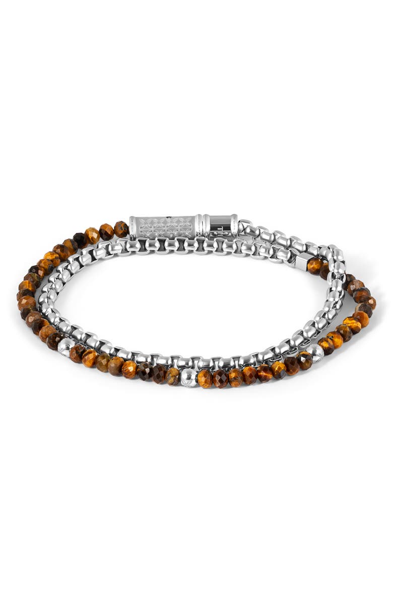 Thompson of London Men's Tiger's Eye Double Wrap Bracelet, Alternate, color, 
