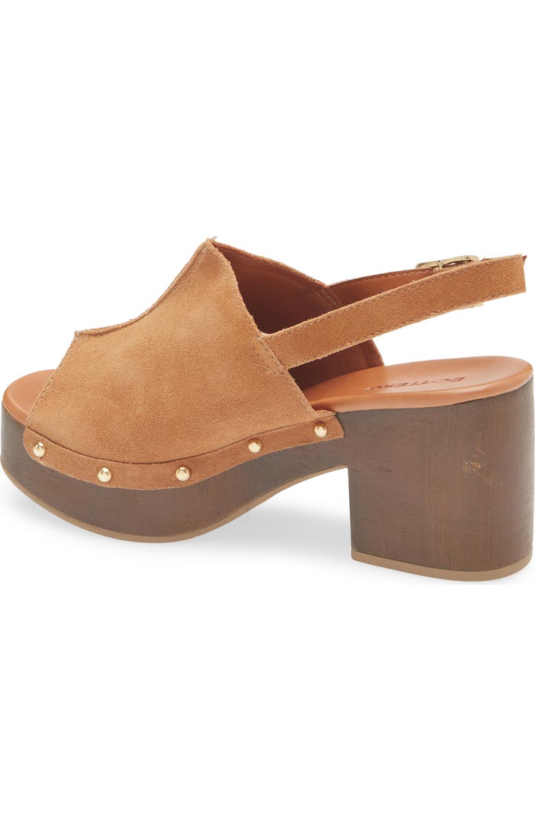 Bottero Slingback Peep Toe Platform Sandal, Alternate, color, Castanho