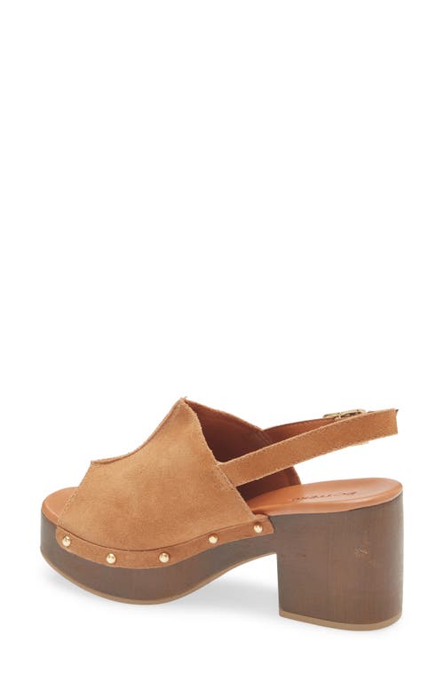 Bottero Slingback Peep Toe Platform Sandal In Brown