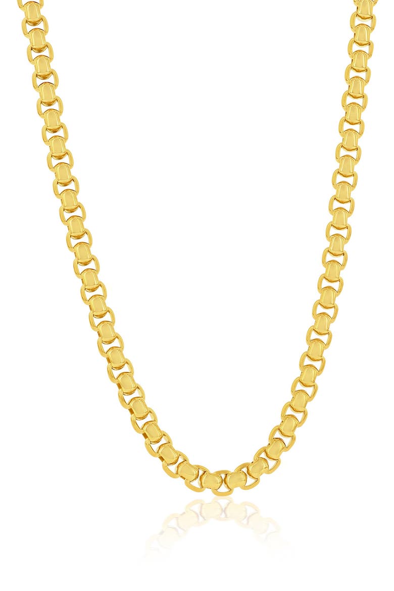 Men's Round Box Chain Necklace, Main, color, GOLD
