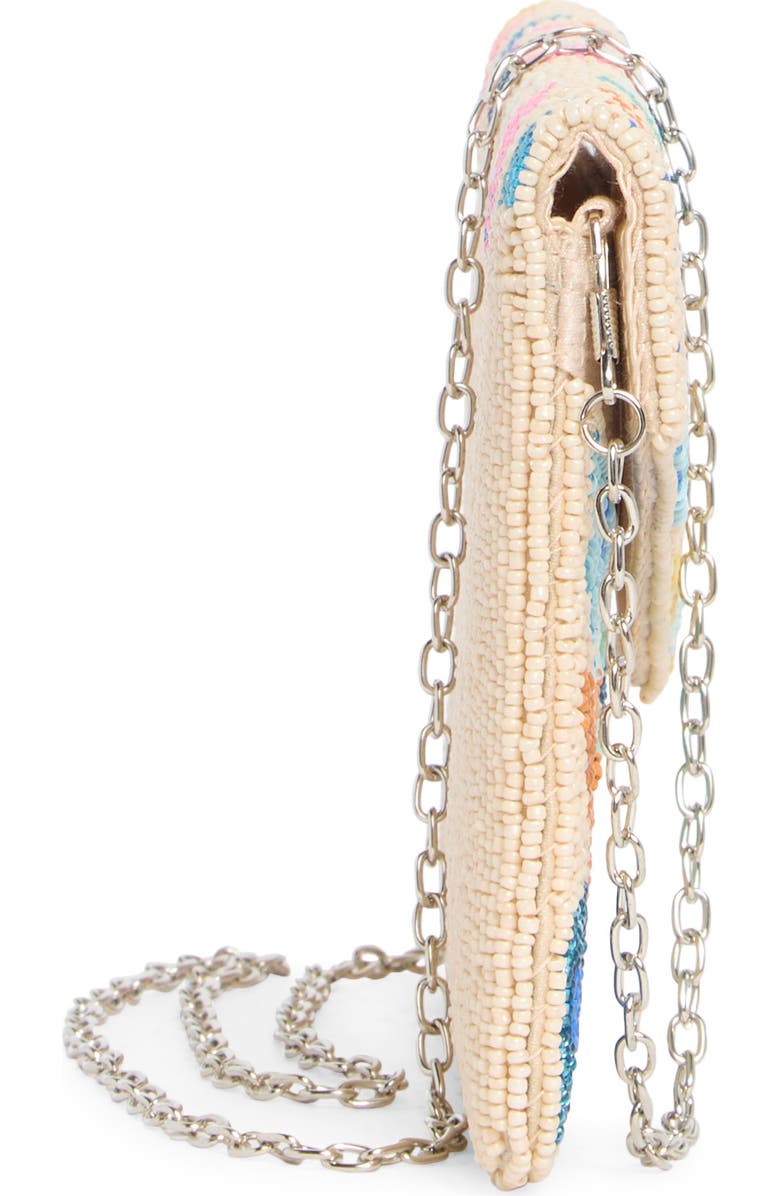 Collection XIIX Beaded Abstract Floral Flap Clutch, Alternate, color, Beige Multi