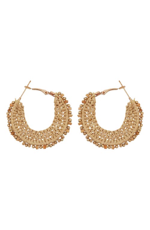 Panacea Woven Hoop Earrings In Gold