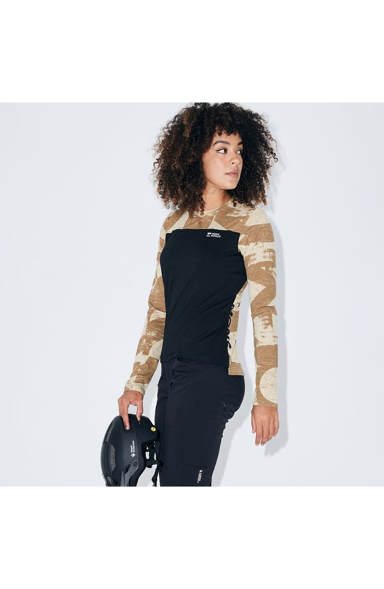 Mons Royale Diversion Merino Long-Sleeve Bike Jersey - Women's, Alternate, color, Mr Grunge/Black