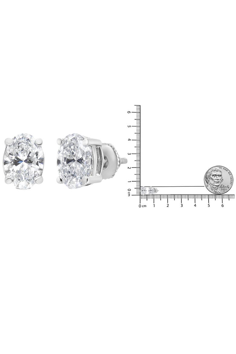 14K White Gold 1.00 Ct Lab Grown Oval Solitaire Diamond Stud Earrings, Alternate, color, White