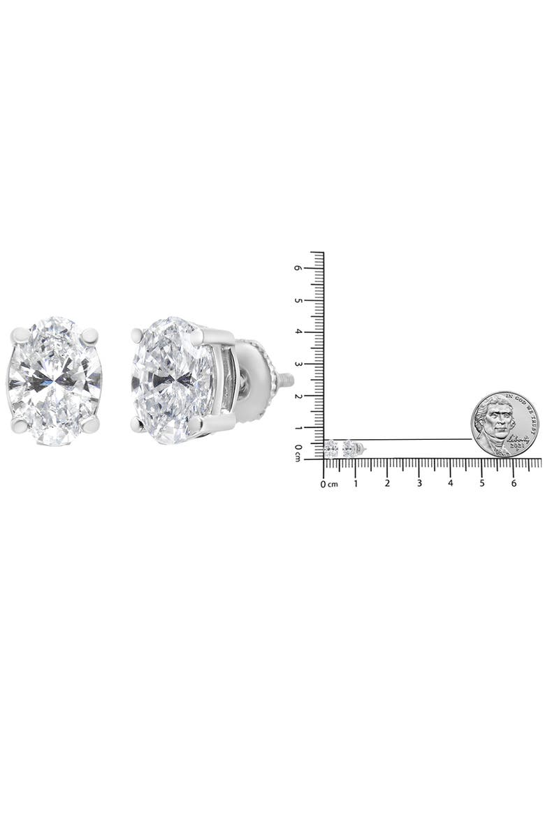 Haus of Brilliance 14K White Gold 1.00 Ct Lab Grown Oval Solitaire Diamond Stud Earrings, Alternate, color, White