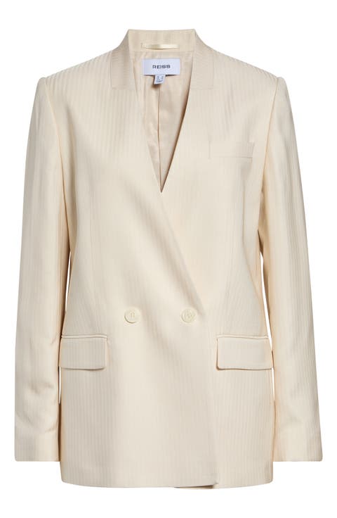 Juniper Herringbone Double Breasted Blazer