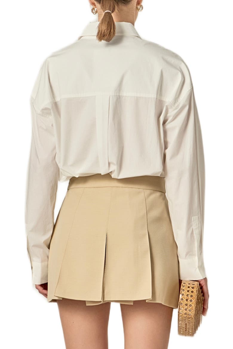 Faux Pearl Embellished Heart Button-Up Shirt, Alternate, color, WHITE