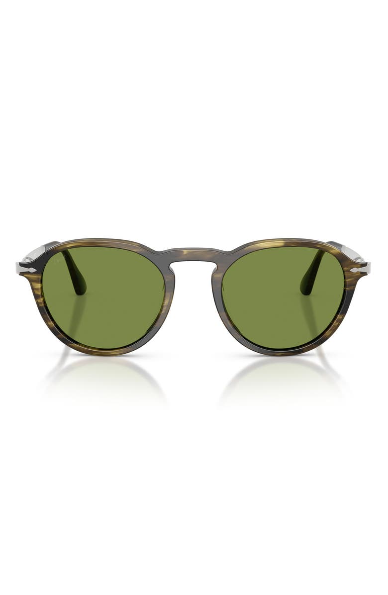 Persol 51mm Phantos Sunglasses, Main, color, Striped Black / Olive Green