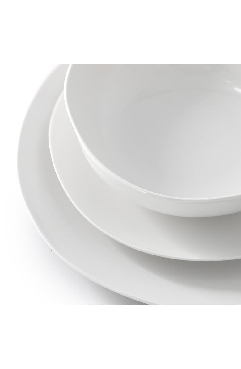 Gibson Home Aspen Drift 12 Piece Organic Round Ceramic Dinnerware Set, Alternate, color, White