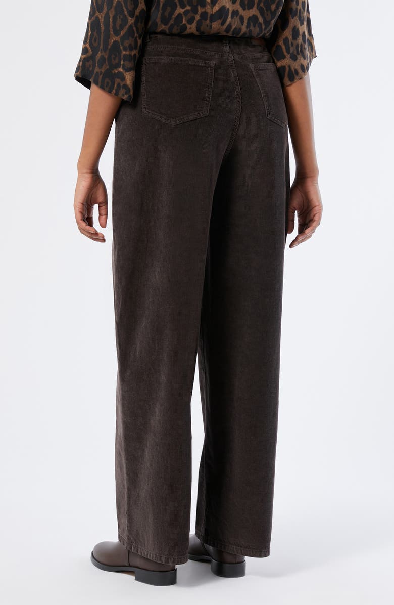 Marina Rinaldi Medea Wide Leg Corduroy Pants, Alternate, color, Chocolate