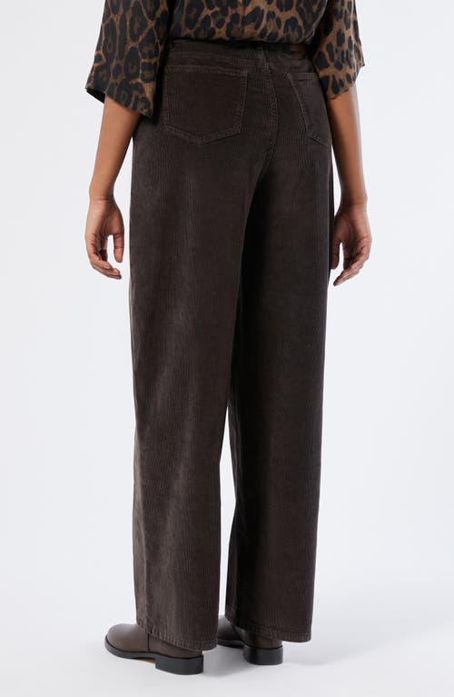 Marina Rinaldi Medea Wide Leg Corduroy Pants In Brown
