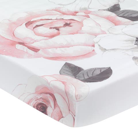 Floral Garden Watercolor Cotton Baby Fitted Crib Sheet