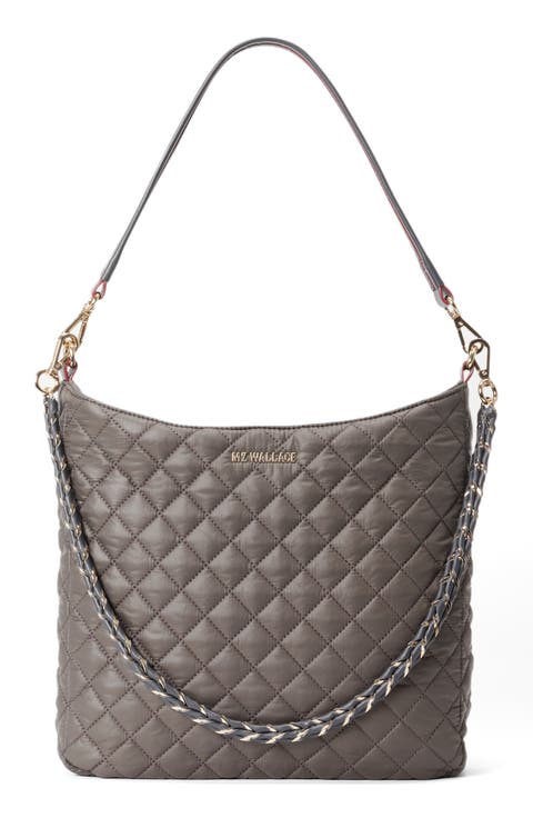 Crosby Quilted Nylon Hobo Bag