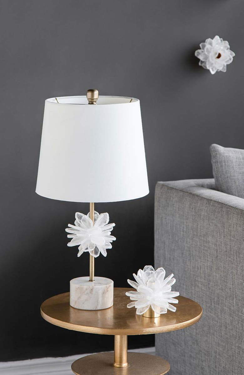 A & B Home Selenite Stone Candleholder, Alternate, color, White