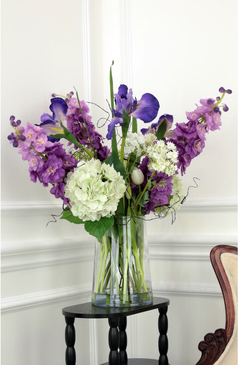 Mark Roberts Large Garden Flower Bouquet - 25 Inches, Alternate, color, Purple