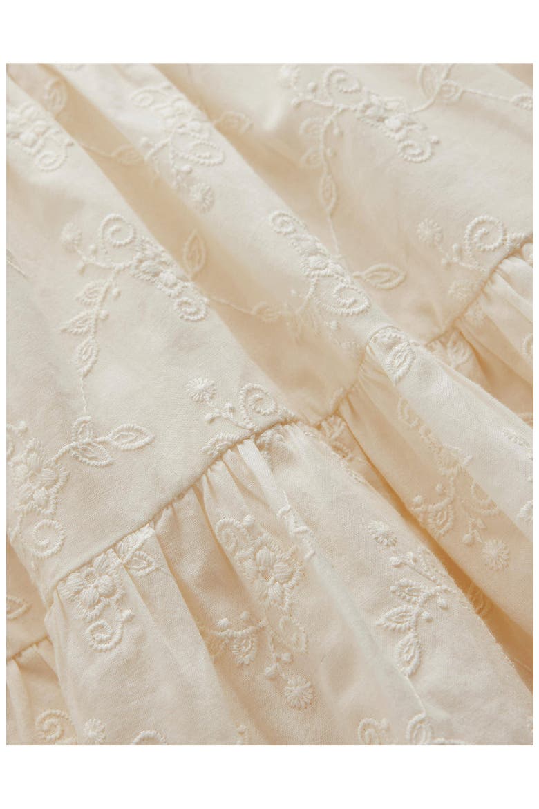 Kids' Tiered Embroidered Cotton Top, Alternate, color, SOFT CREAM