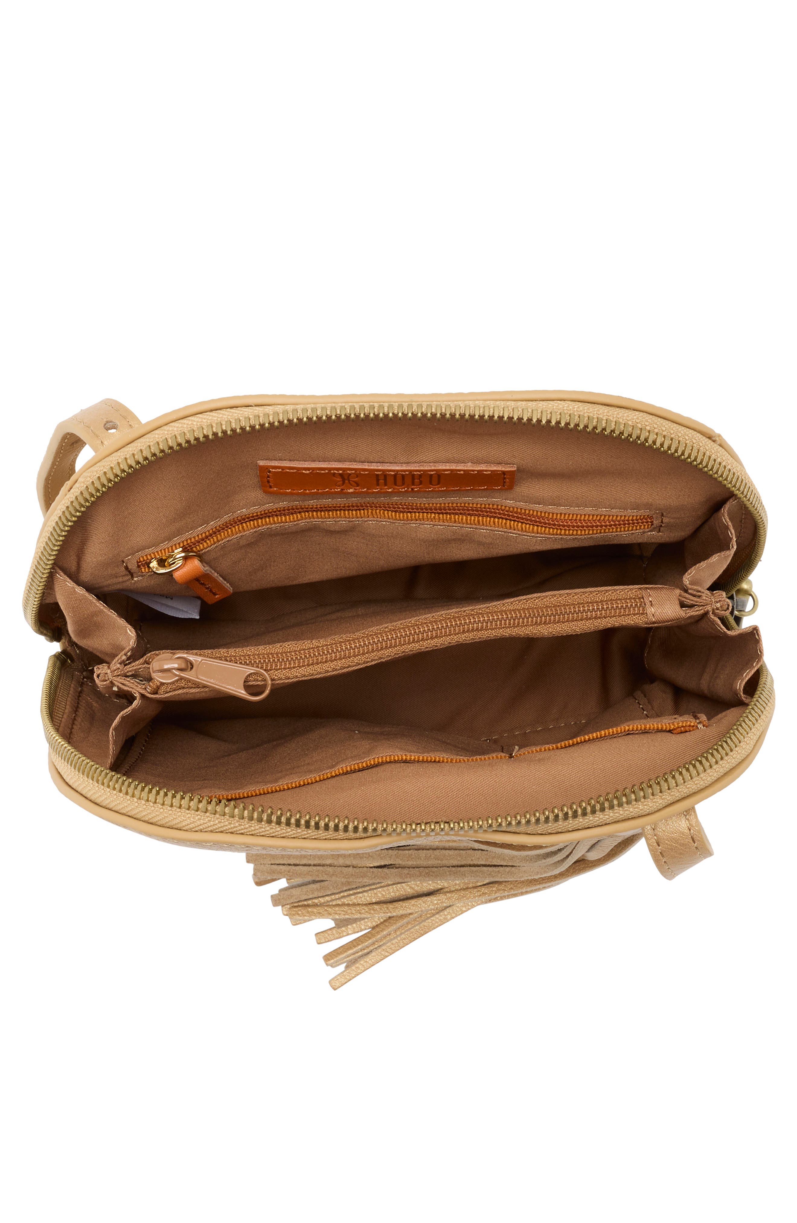 HOBO Nash Calfskin Leather Crossbody Bag, Alternate, color, Dusty Gold