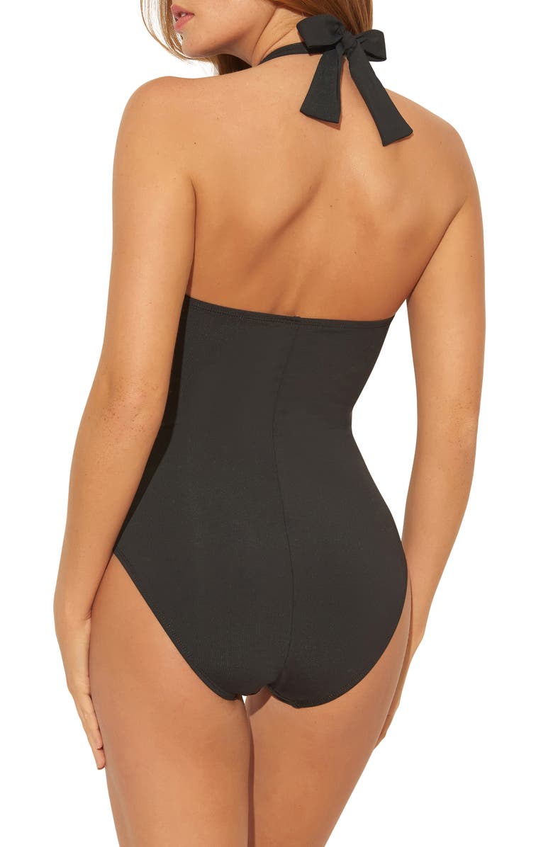BLEU by Rod Beattie Twister Halter One-Piece Swimsuit, Alternate, color,