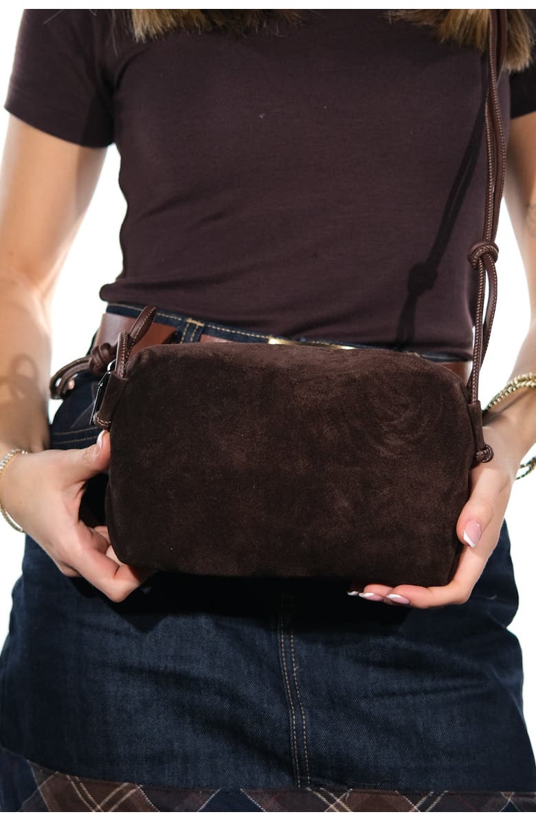 Forever & Always Shoes Selsey Crossbody Leather Bag, Alternate, color, Brown Suede