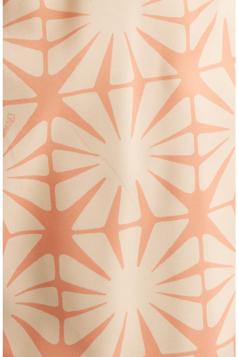 Tile Print Mid Length Swim Trunks, Alternate, color, SAND/ CARAMEL