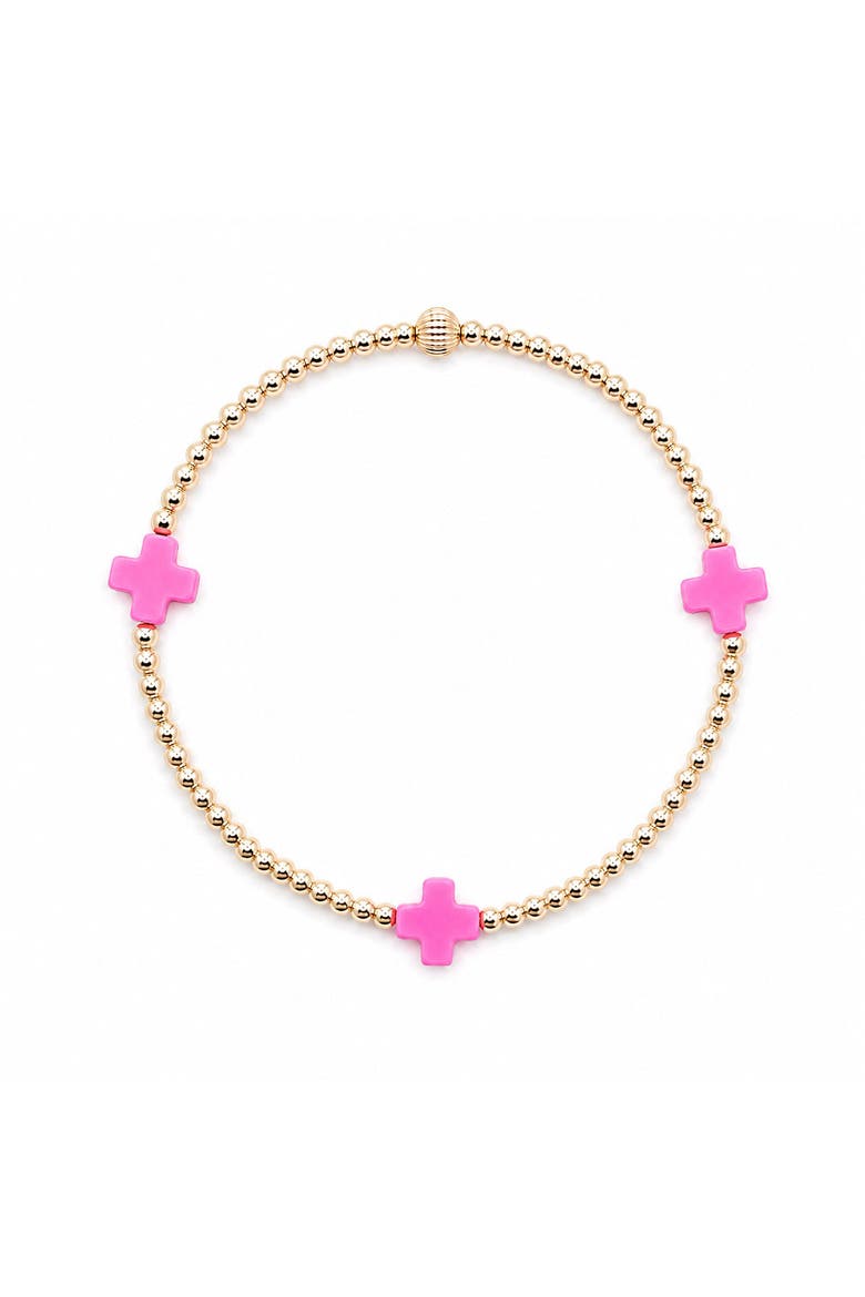 Halo Pink Cross Bracelet, Alternate, color, Pink