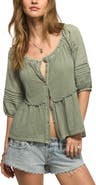 Lucky Brand Jersey Babydoll Top
