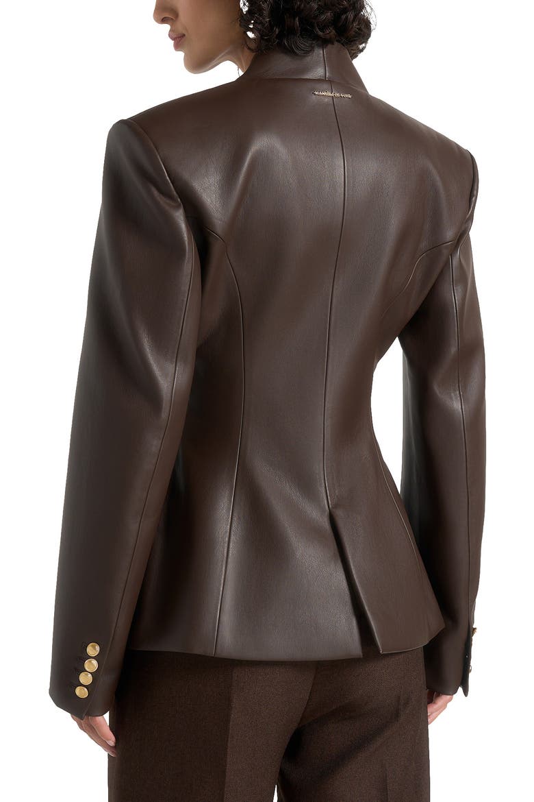 Ina Leather Cinched Waist Blazer, Alternate, color, Brown