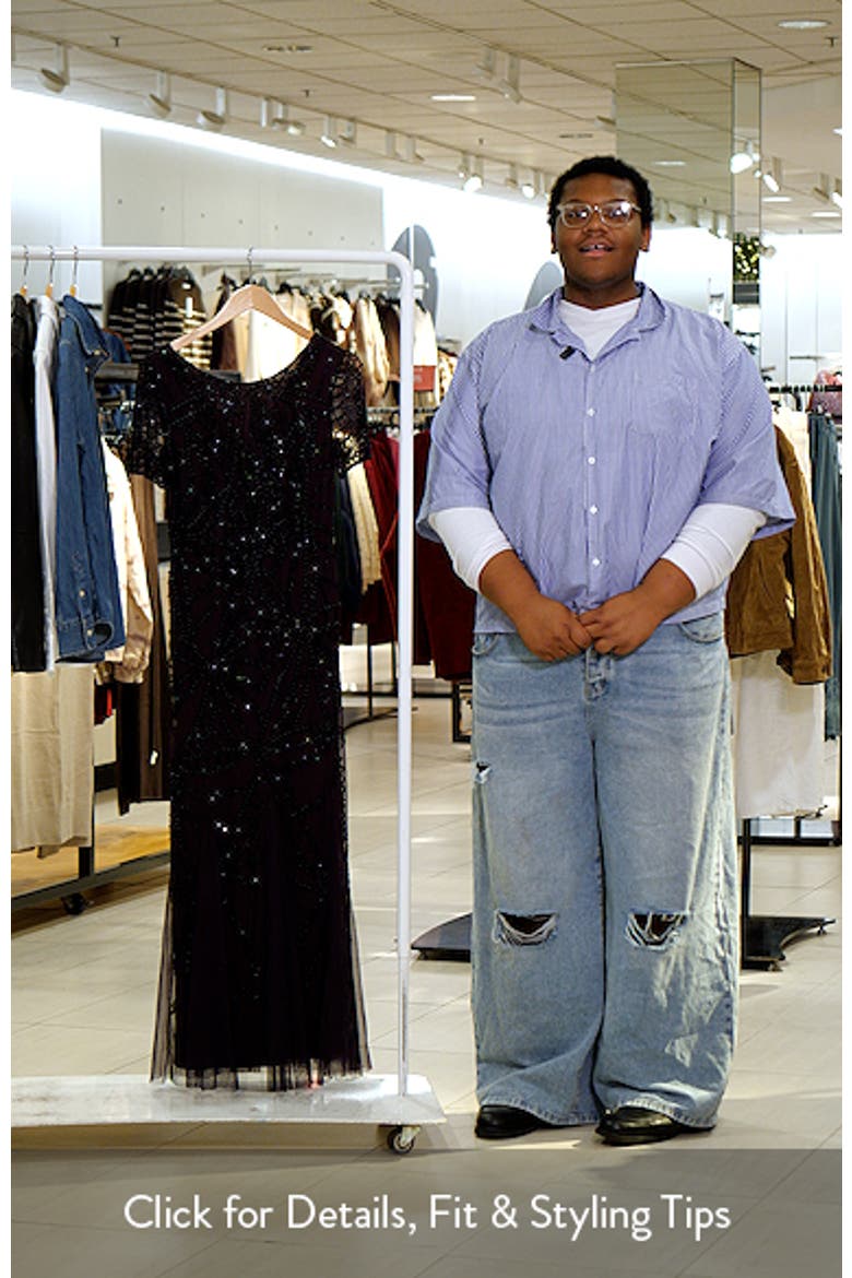 Beaded Short Sleeve Gown video