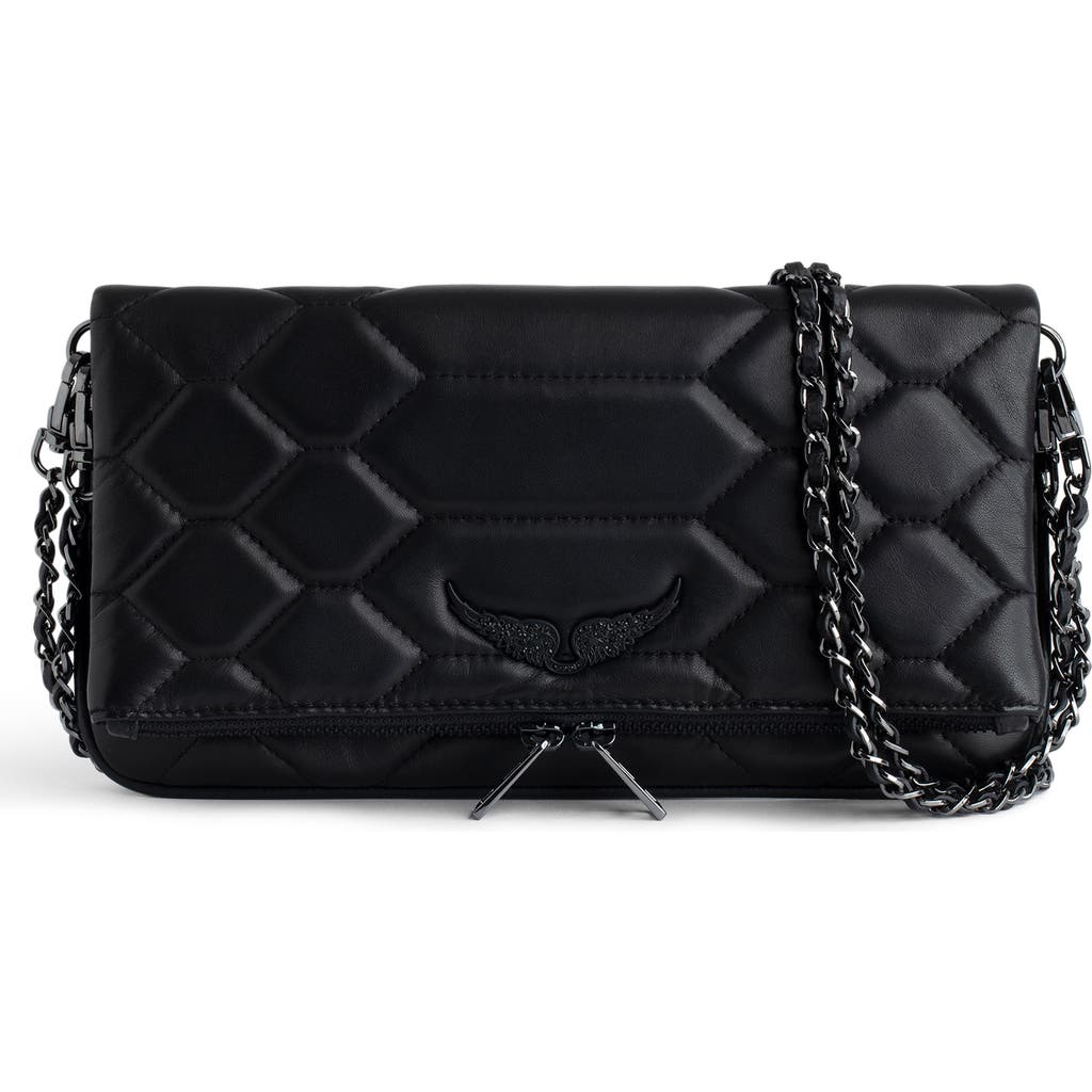 Zadig & Voltaire Rock X-large Scaled Crossbody Bag In Black