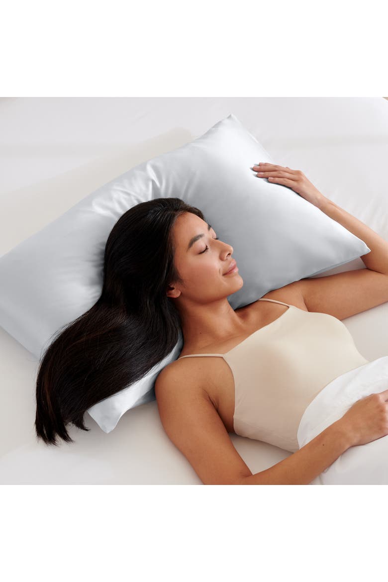 19 Momme 100% Mulberry Silk Pillowcase, Set of 2, Alternate, color, Silver