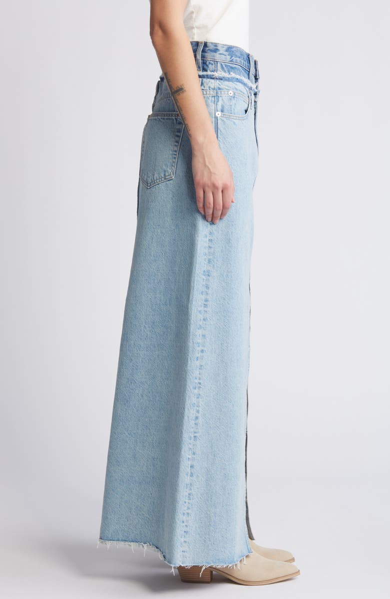 SLVRLAKE Re-Work Dallas Double High Waist Organic Cotton Denim Maxi Skirt, Alternate, color, 