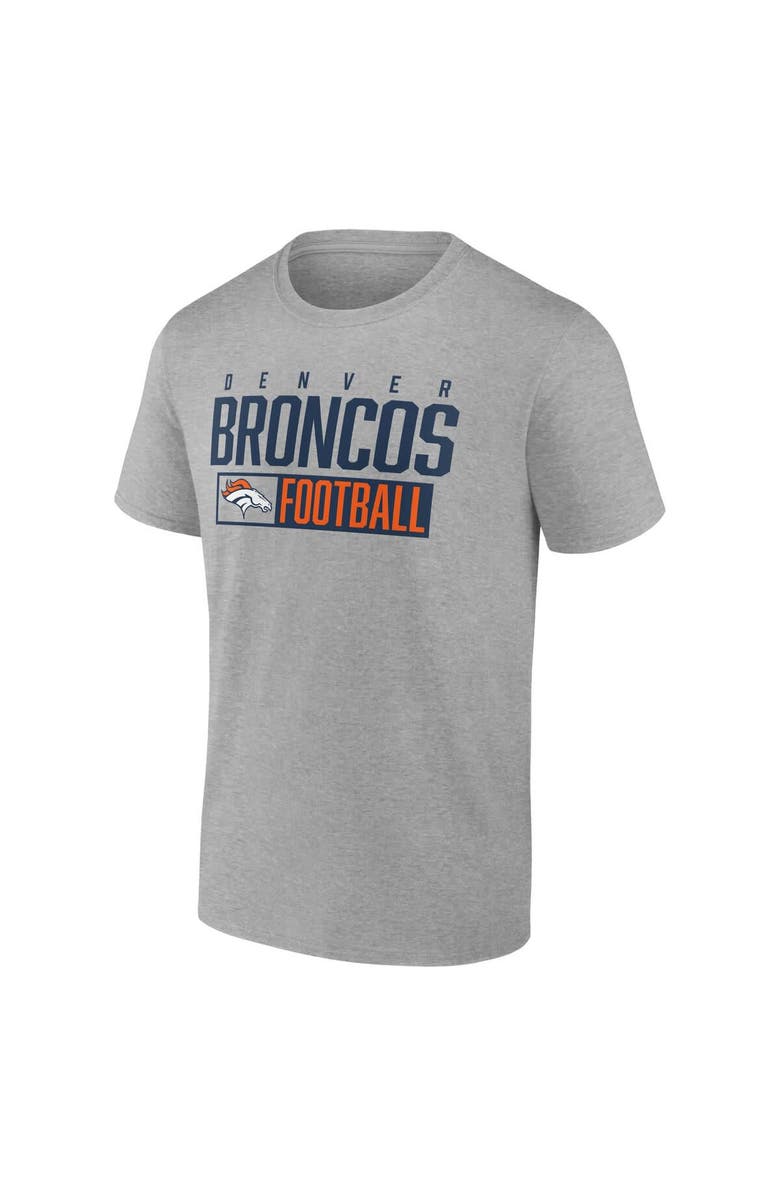 FANATICS Men's Fanatics Heather Gray Denver Broncos Box Pop T-Shirt, Alternate, color, 