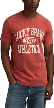 Lucky Brand Athletics Flocked Logo Graphic T-Shirt