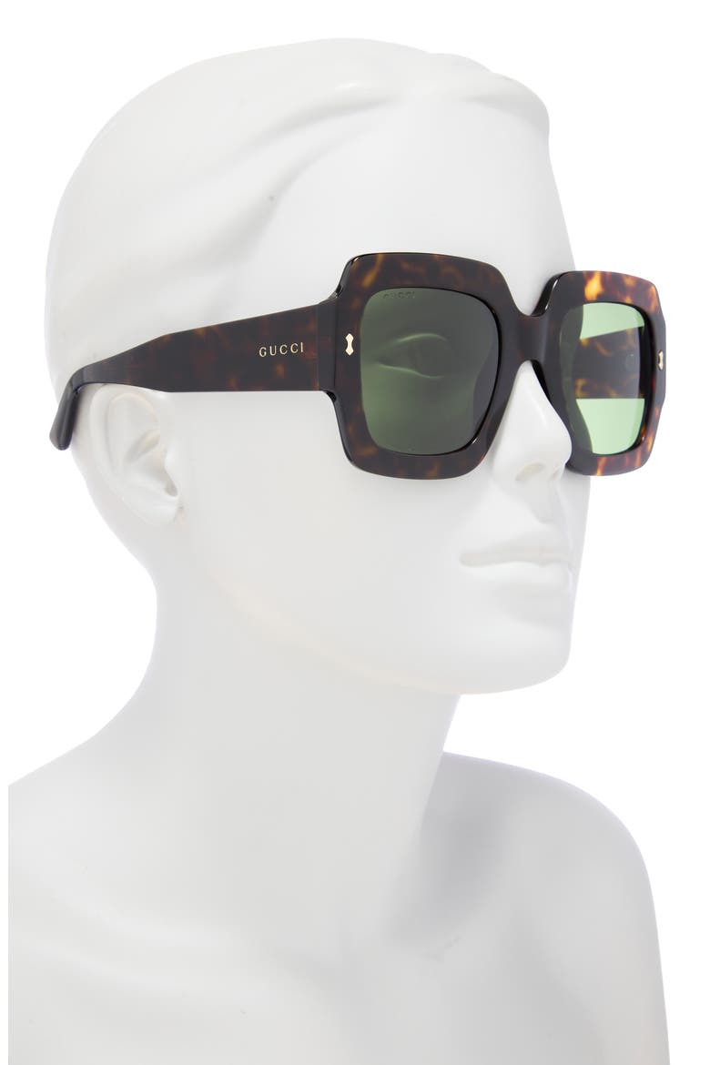 53mm Square Sunglasses, Alternate, color, HAVANA HAVANA GREEN