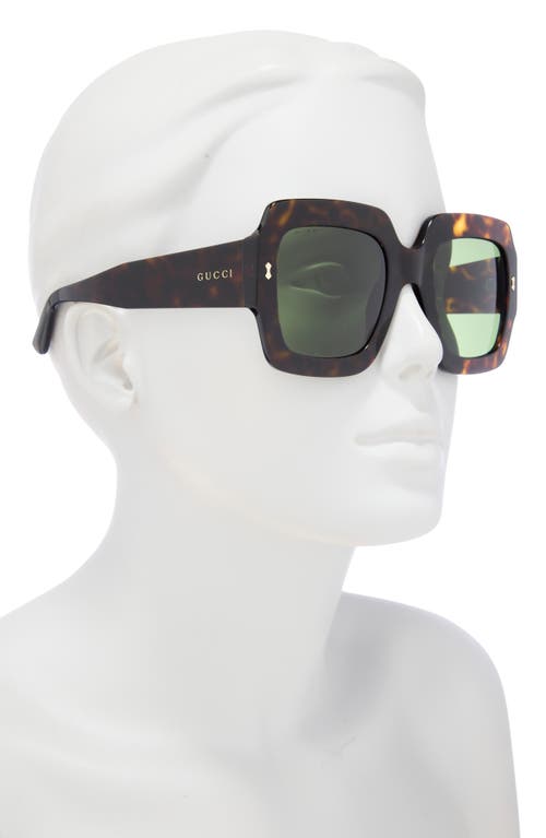 Gucci 53mm Square Sunglasses In Havana Havana Green