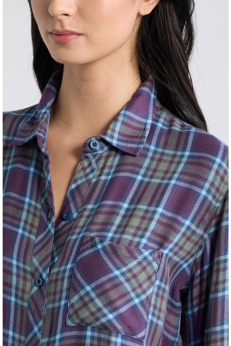 Hunter Plaid Button Shirt, Alternate, color, BLACKBERRY SAGE ICE