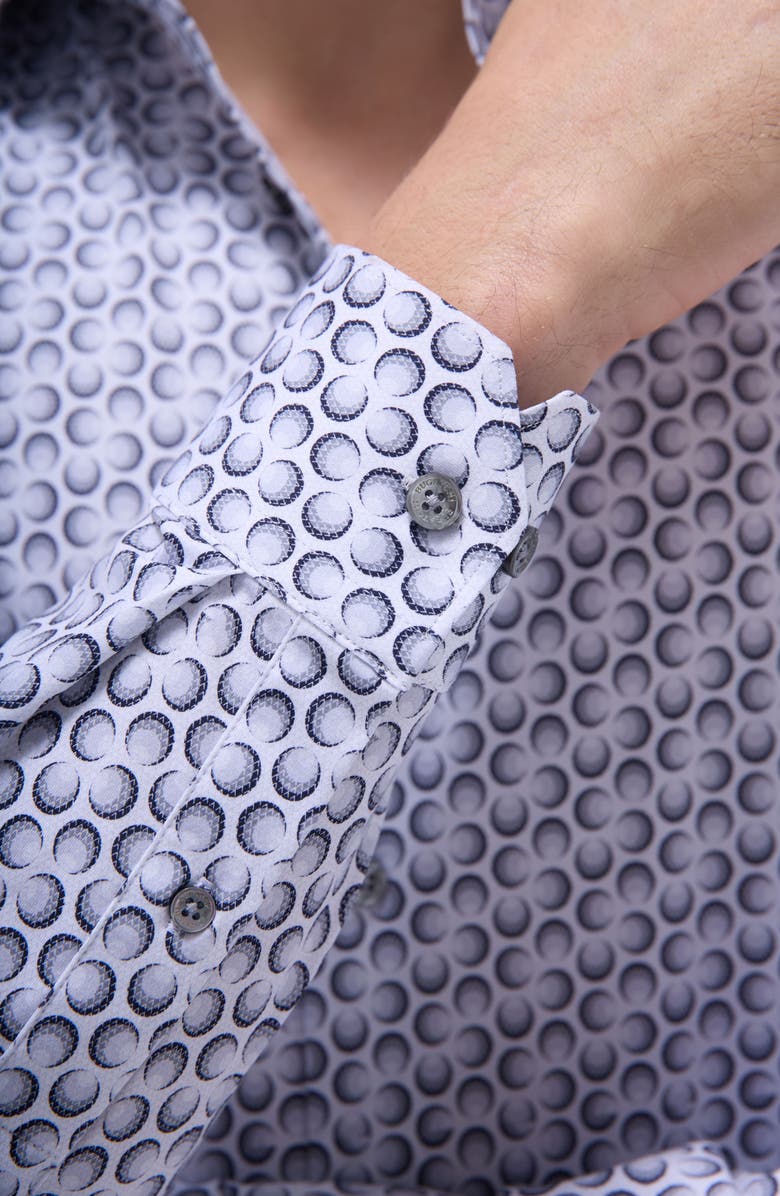 Bugatchi James OoohCotton<sup>®</sup> Dot Print Button-Up Shirt, Alternate, color, Zinc