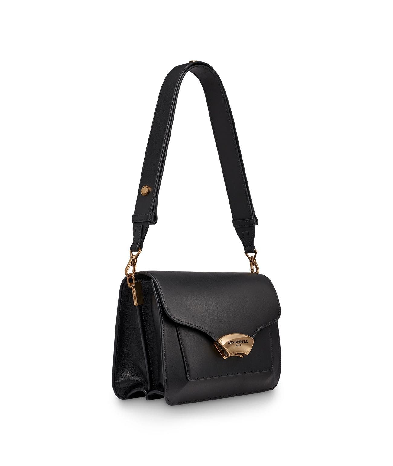 KARL LAGERFELD PARIS Madelyn Shoulder, Alternate, color, Black/Gold