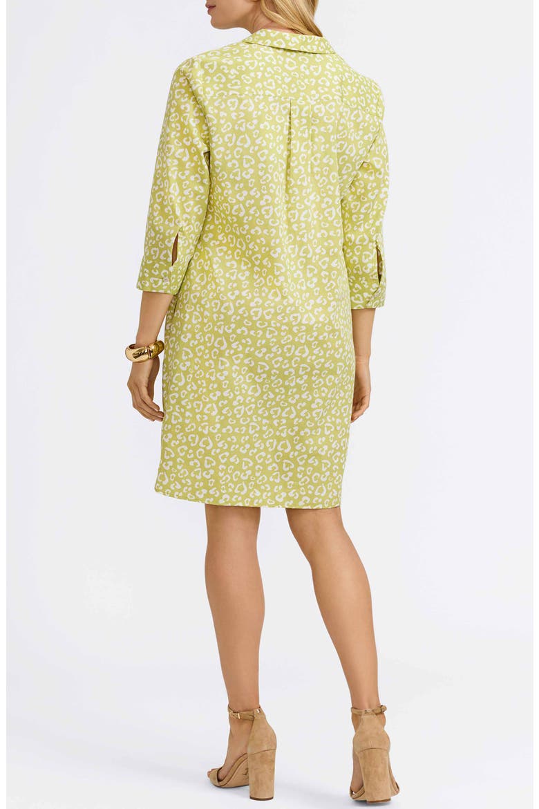 Sloane Leopard Spot Shirtdress, Alternate, color, CHARTREUSE MULTI