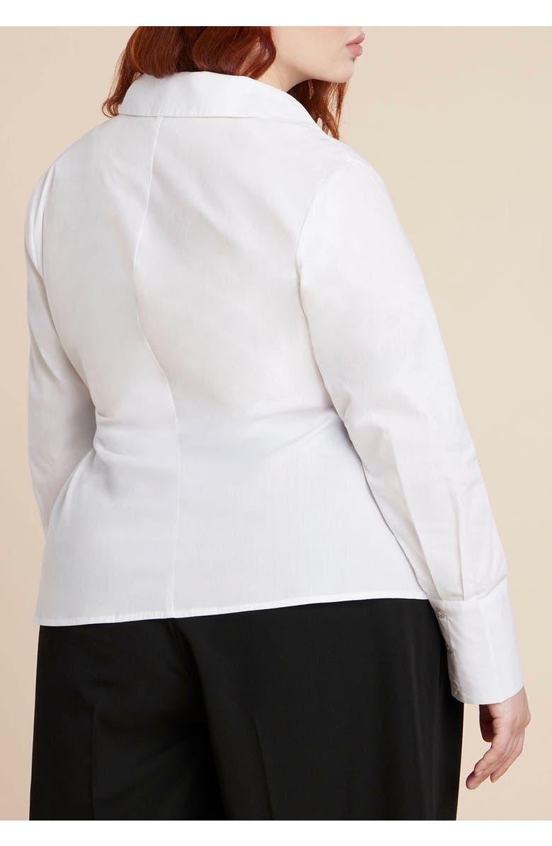 ELOQUII Belted Button Up Shirt, Alternate, color, Optic White