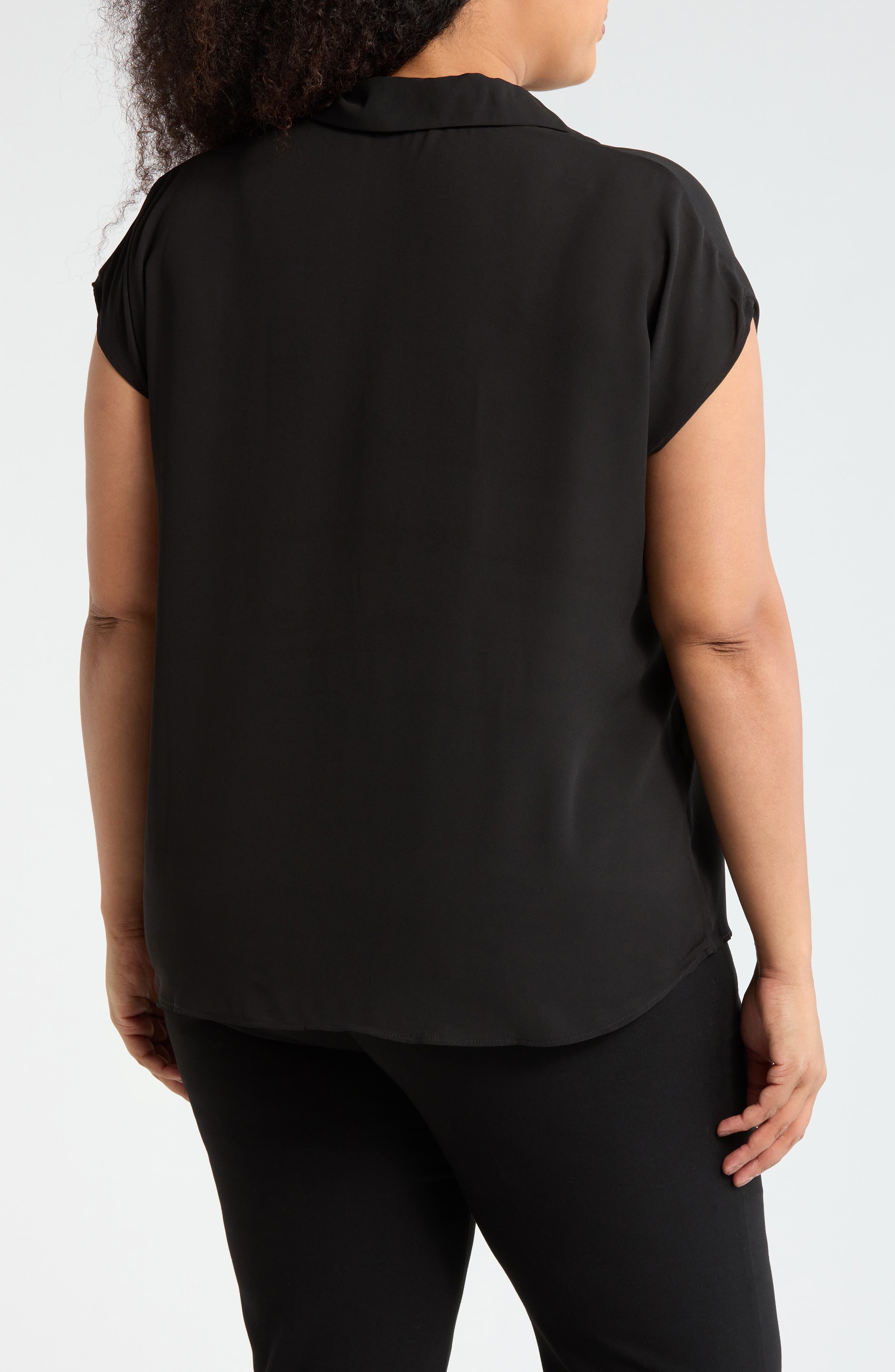 Cap Sleeve Button-Up Shirt - image 2