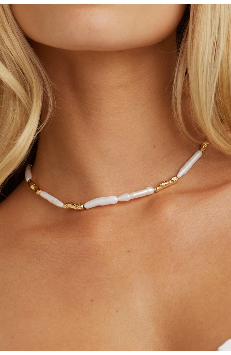 Untamed Petals Miley Baroque Pearl Necklace, Alternate, color, Ivory