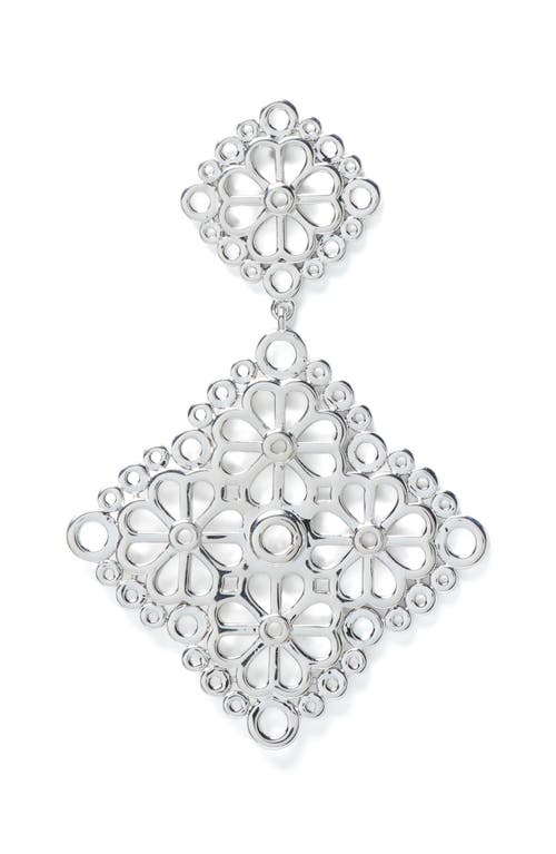 Kate Spade New York Spade Flower Lace Drop Earrings In Metallic
