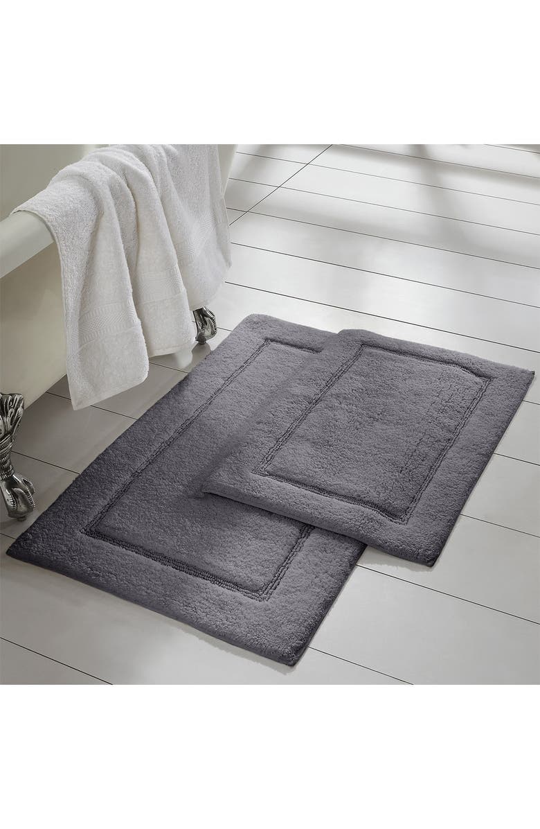 Modern Threads Solid Loop Non-Slip Bath Mat 2-Piece Set, Alternate, color, Charcoal