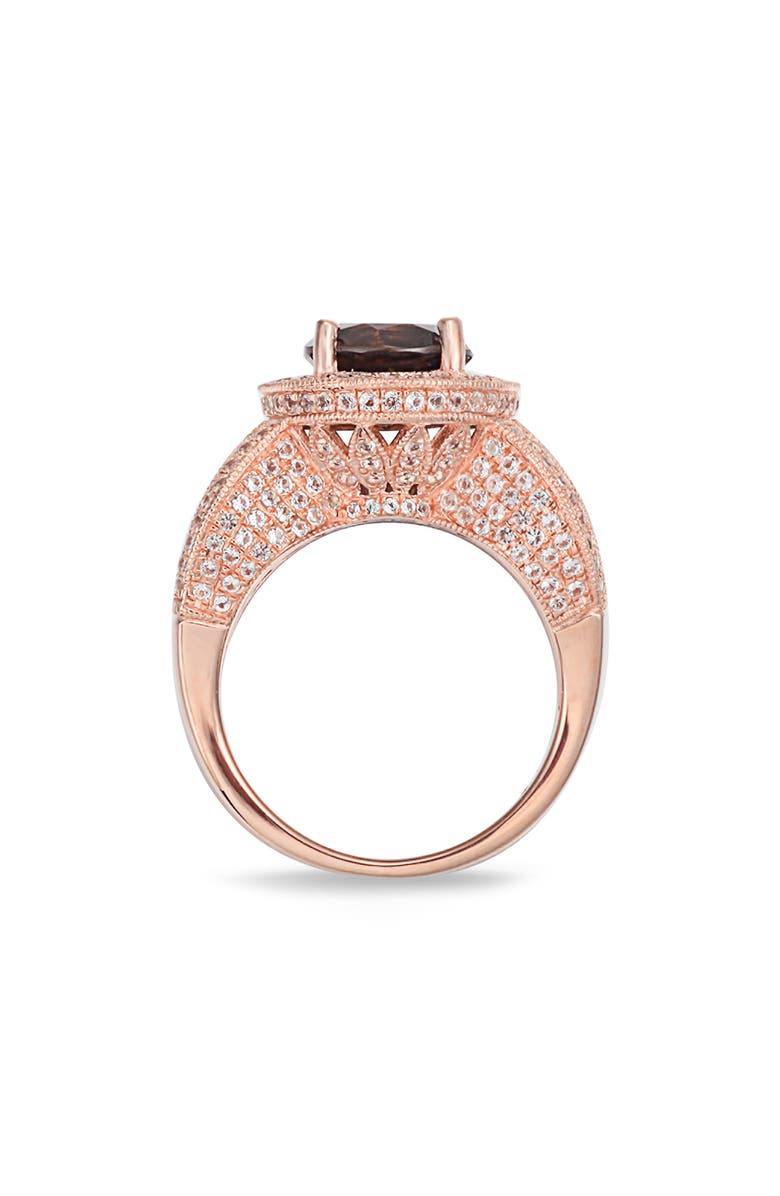 SUZY LEVIAN 14K Rose Gold Plated Sterling Silver Smoky Quartz Ring, Alternate, color, 