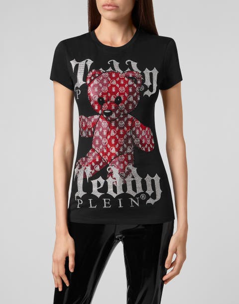 T-Shirt Round Neck Ss Monogram Teddy Bear Women