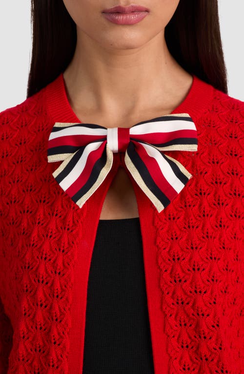Alice And Olivia Dollie Open Front Cardigan In Red