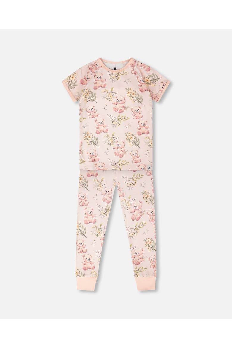 Organic Cotton Bear Two-Piece Pyjama Set, Main, color, Pale Rose Bear Print