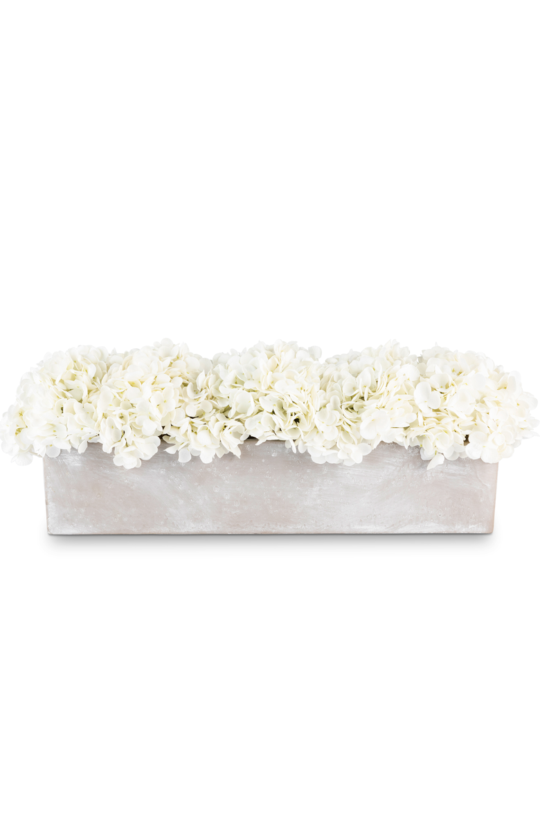 CocoBella Bellamy Oblong Hydrangea Arrangement, Main, color, Snow