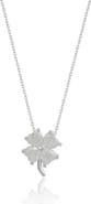 Spero London Four Leaf Clover Sterling Silver Necklace - White